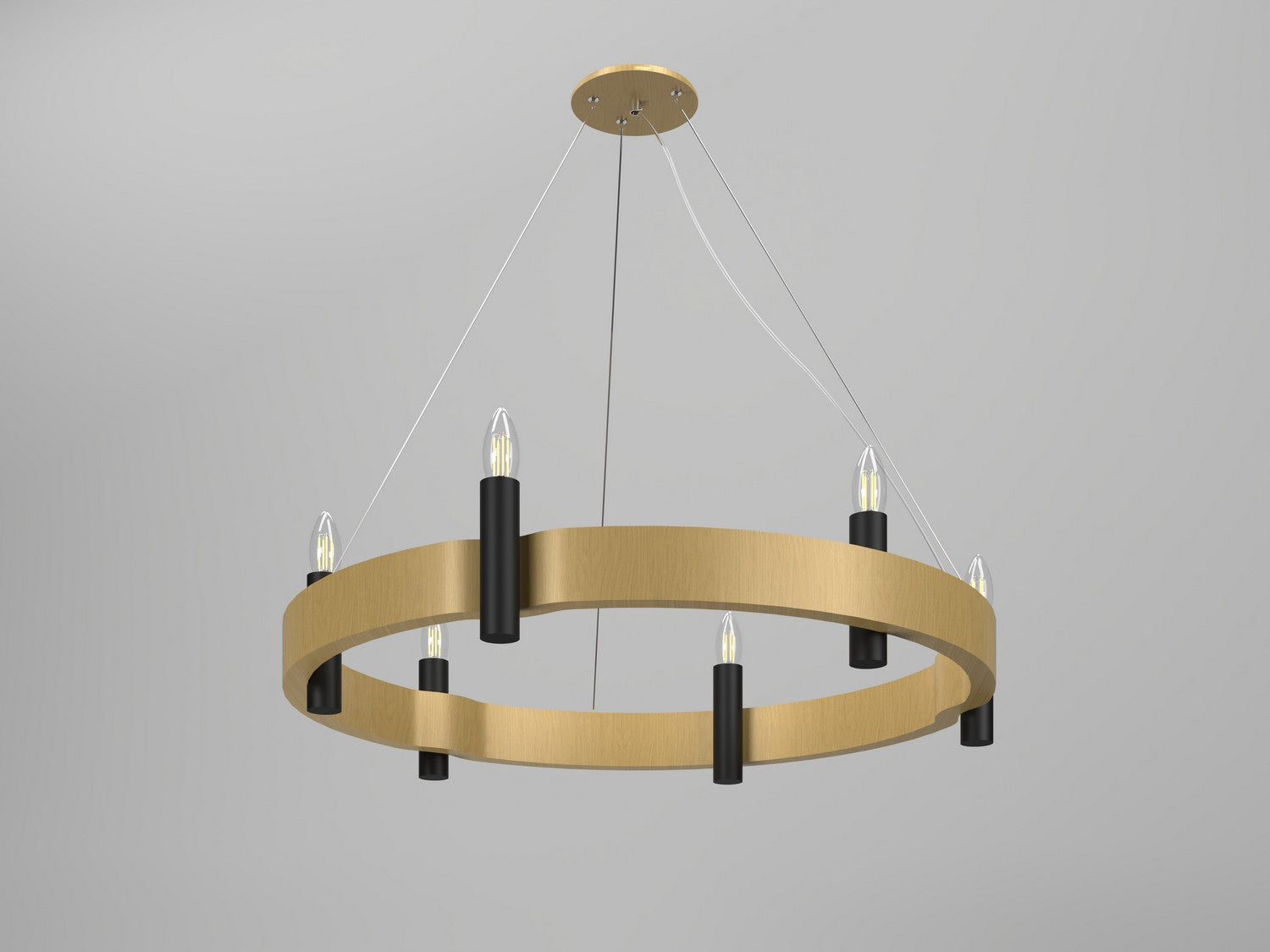 Accord Lighting - 1525.49 - Six Light Pendant - Flow - Organic Gold