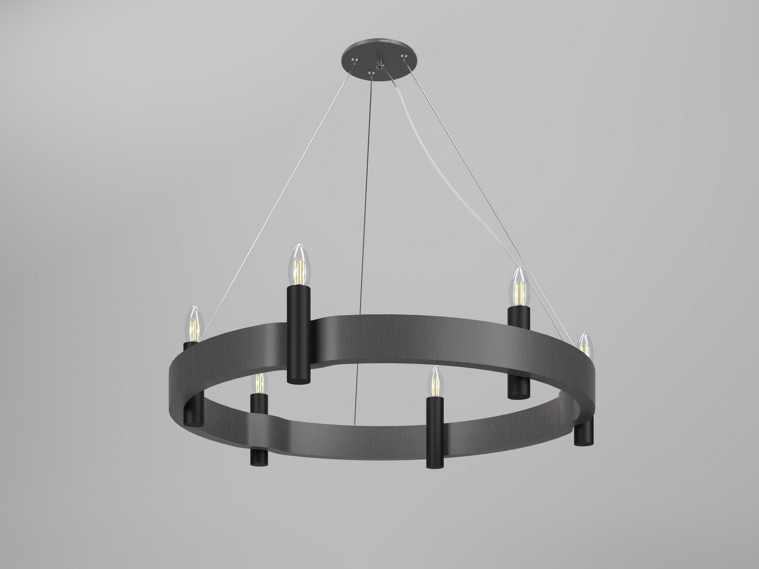 Accord Lighting - 1525.50 - Six Light Pendant - Flow - Organic Grey