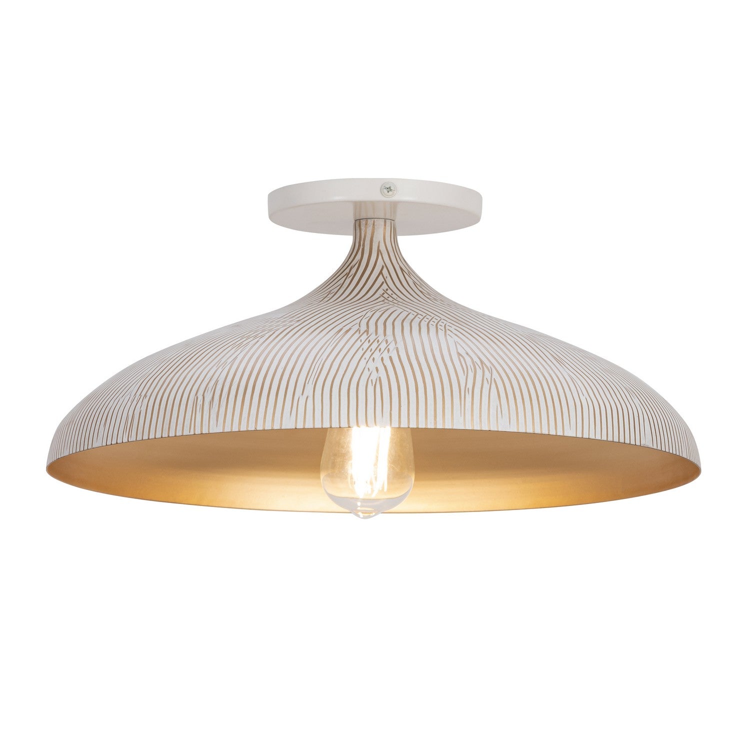 Maxim - 10910WTGLD - One Light Flush Mount - Fleur - White/Gold