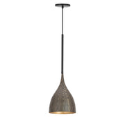 Maxim - 10911BKGLD - One Light Mini Pendant - Fleur - Black / Gold