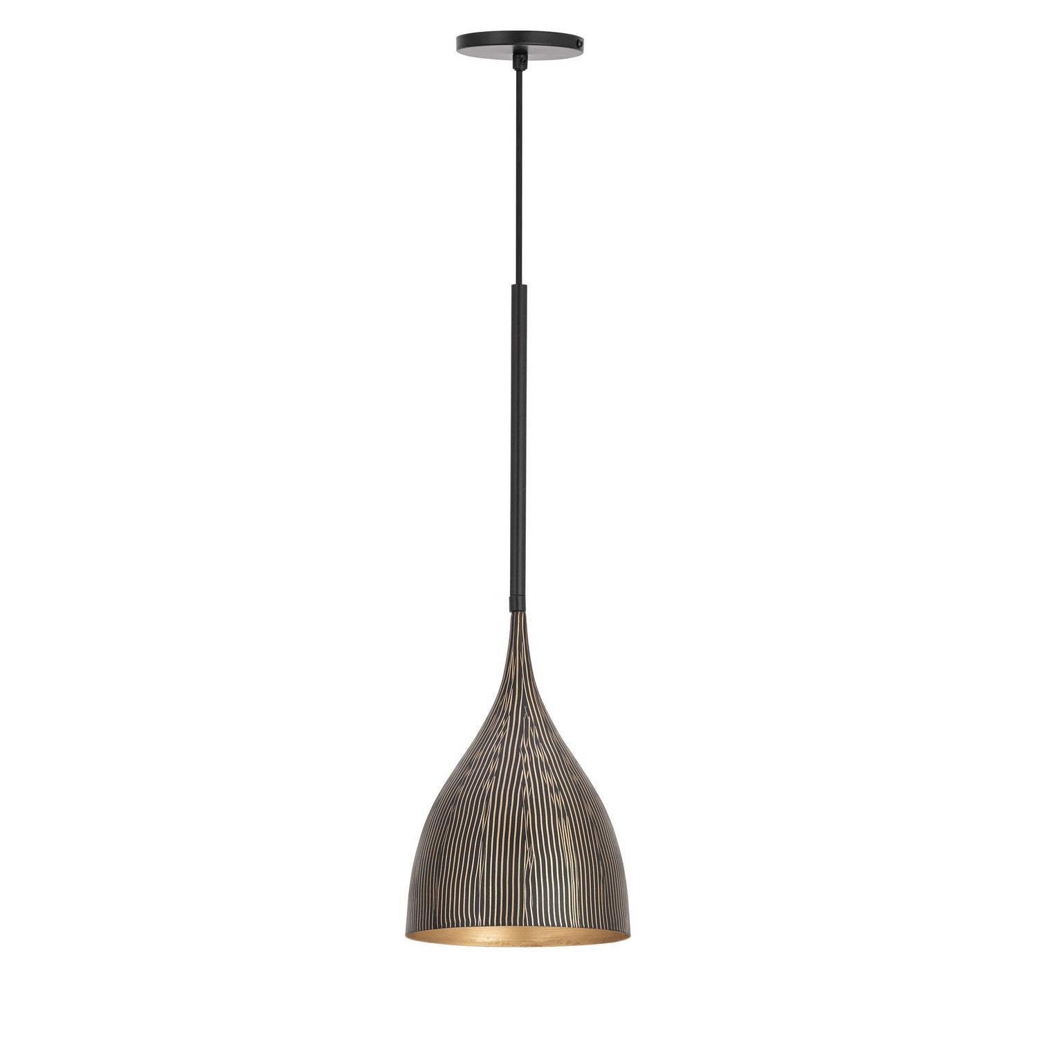 Maxim - 10911BKGLD - One Light Mini Pendant - Fleur - Black / Gold