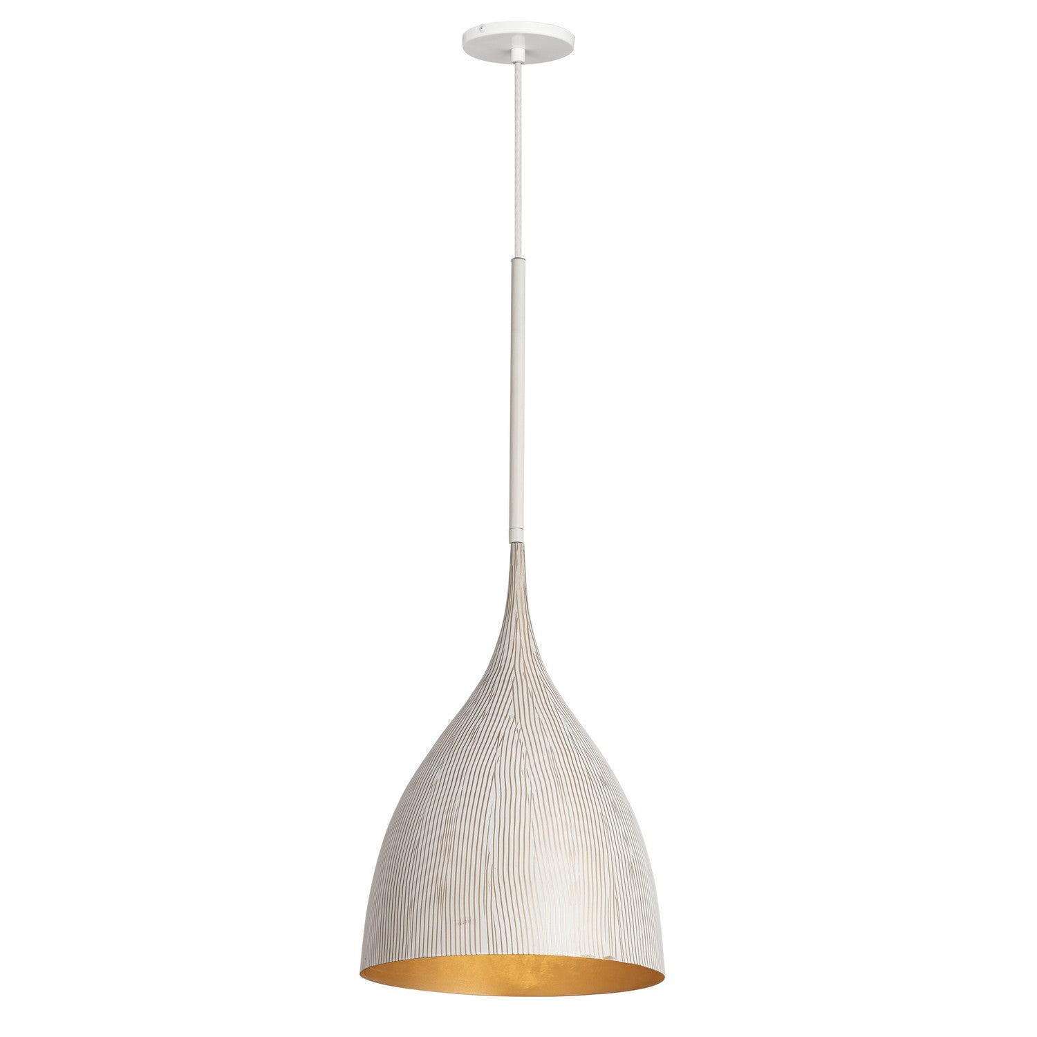 Maxim - 10912WTGLD - One Light Pendant - Fleur - White/Gold