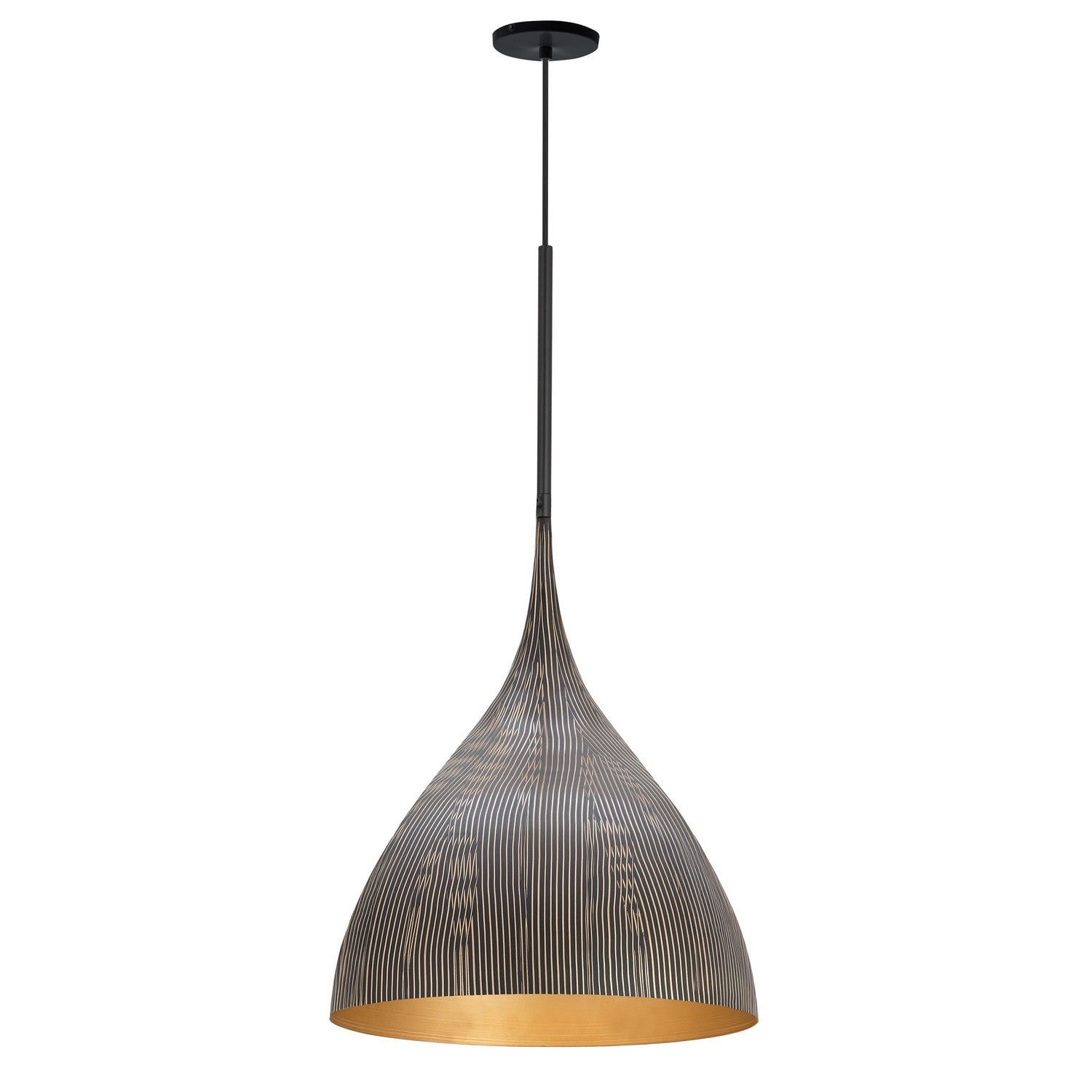 Maxim - 10913BKGLD - One Light Pendant - Fleur - Black / Gold