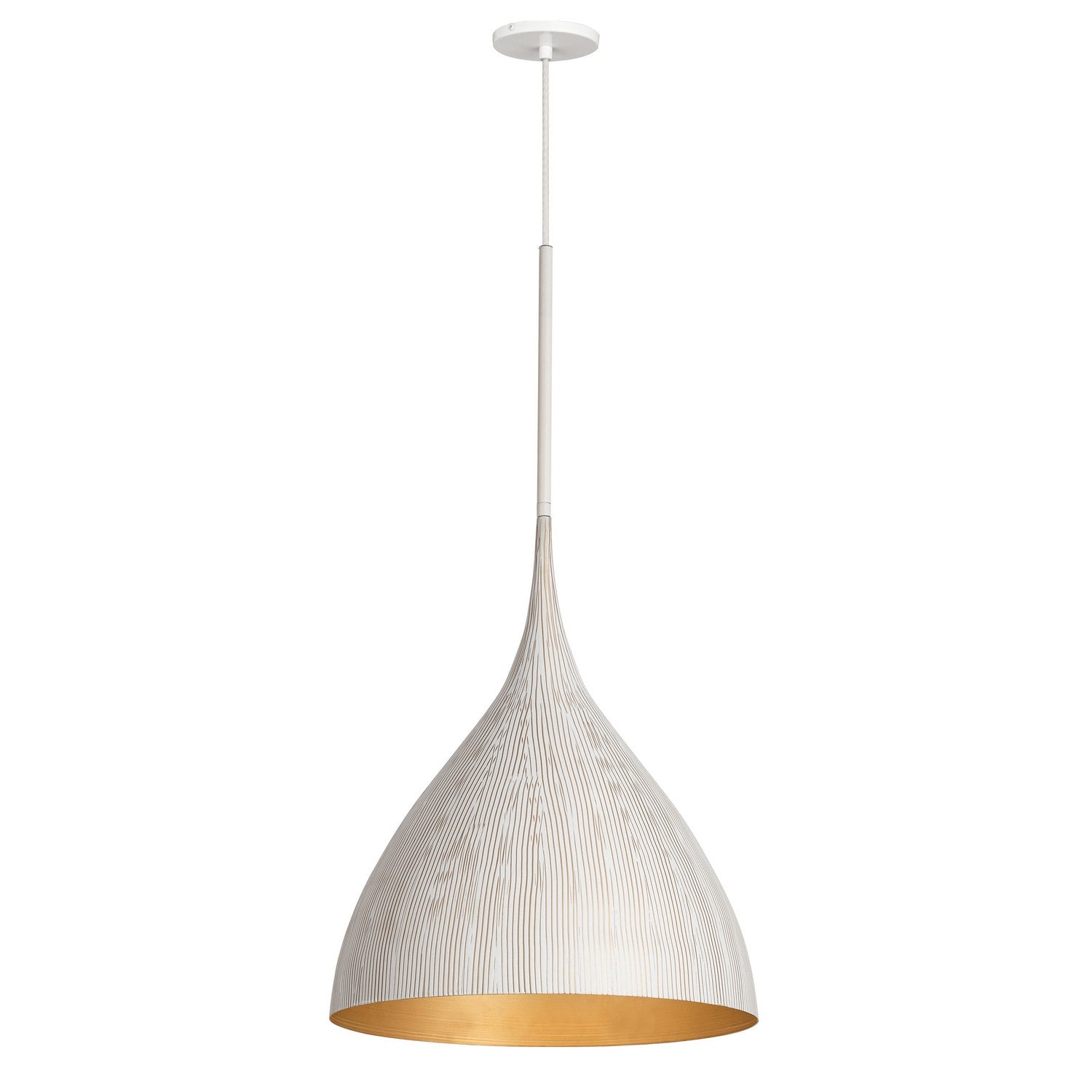 Maxim - 10913WTGLD - One Light Pendant - Fleur - White/Gold