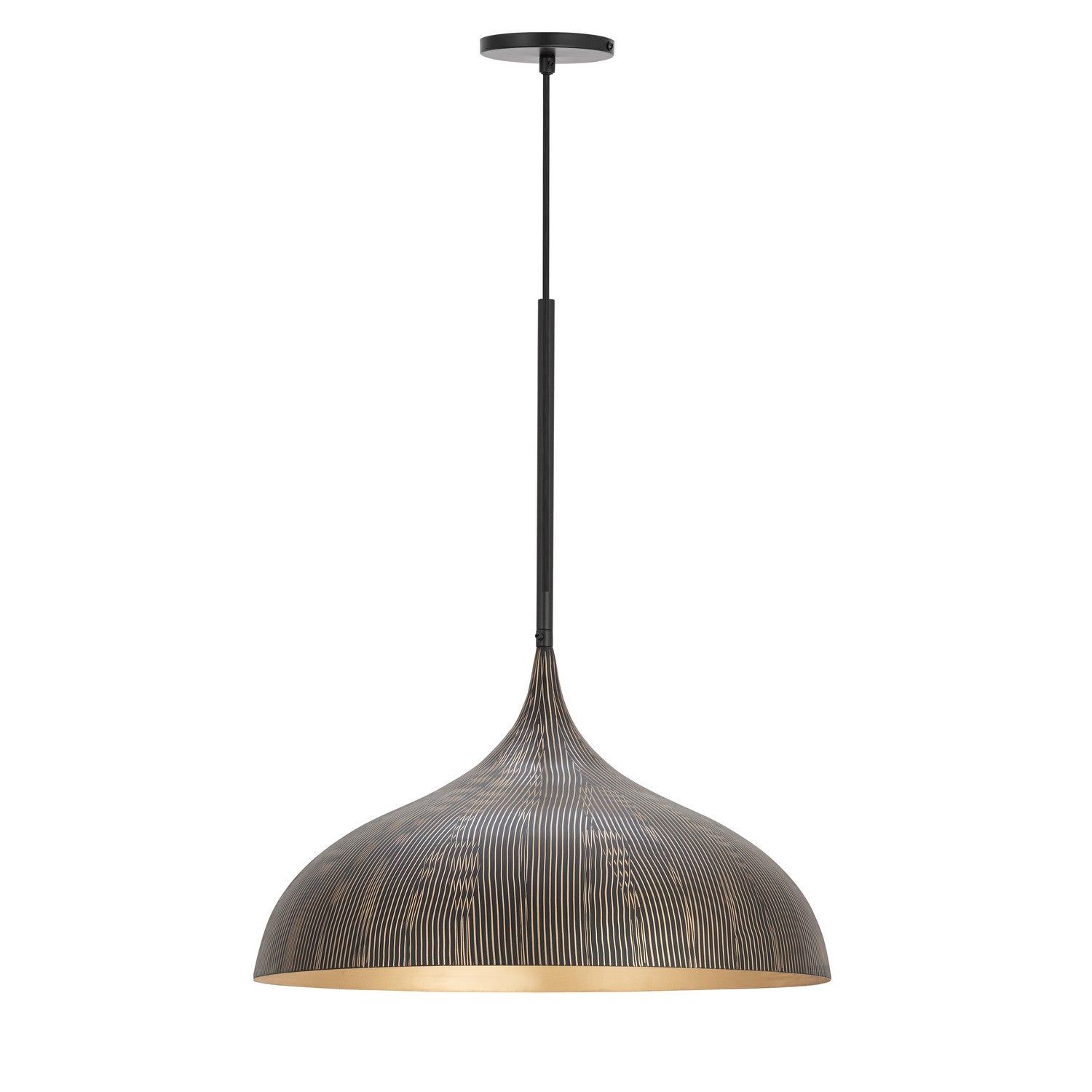 Maxim - 10914BKGLD - One Light Pendant - Fleur - Black / Gold