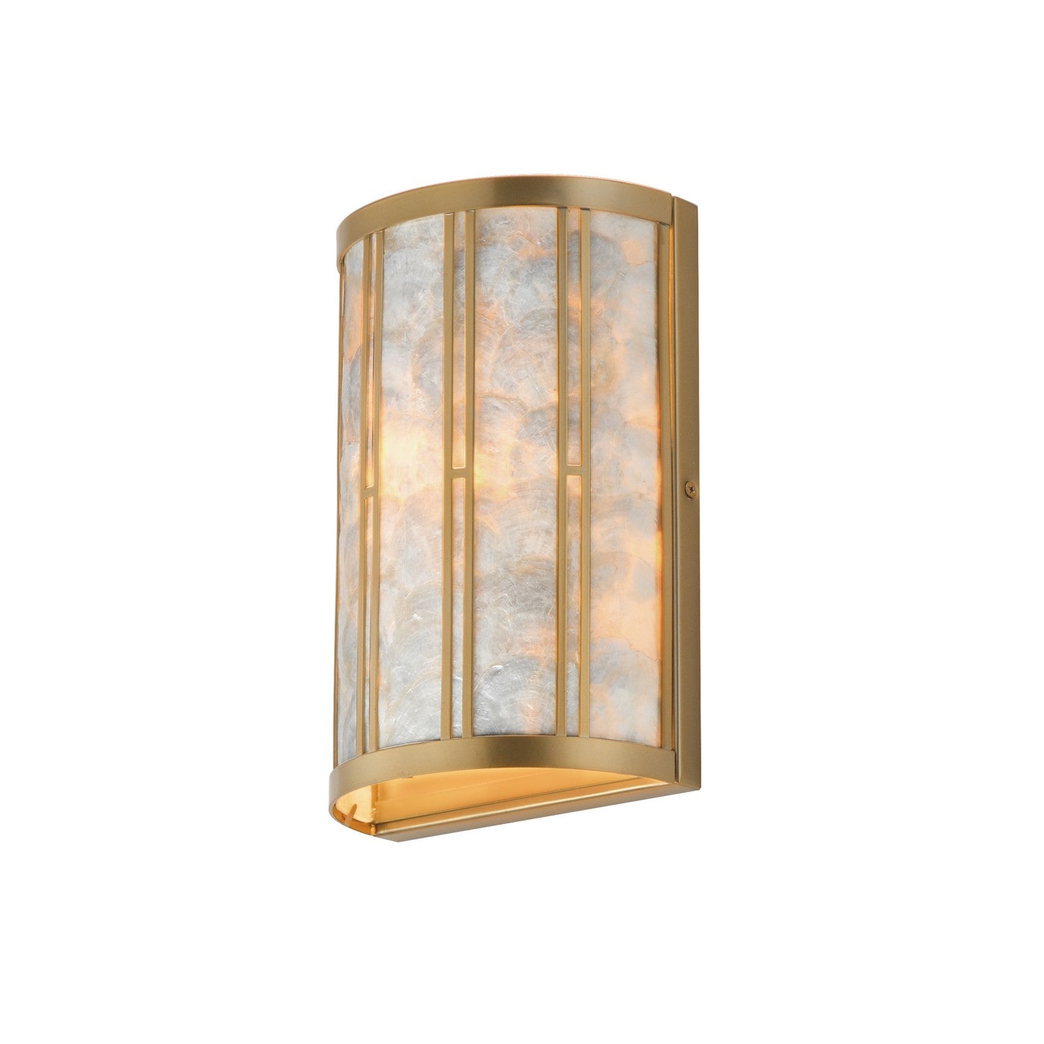 Maxim - 12800CZNAB - One Light Wall Sconce - Miramar - Capiz / Natural Aged Brass