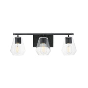 Maxim - 21333CLBK - Three Light Bath Vanity - Geode - Black