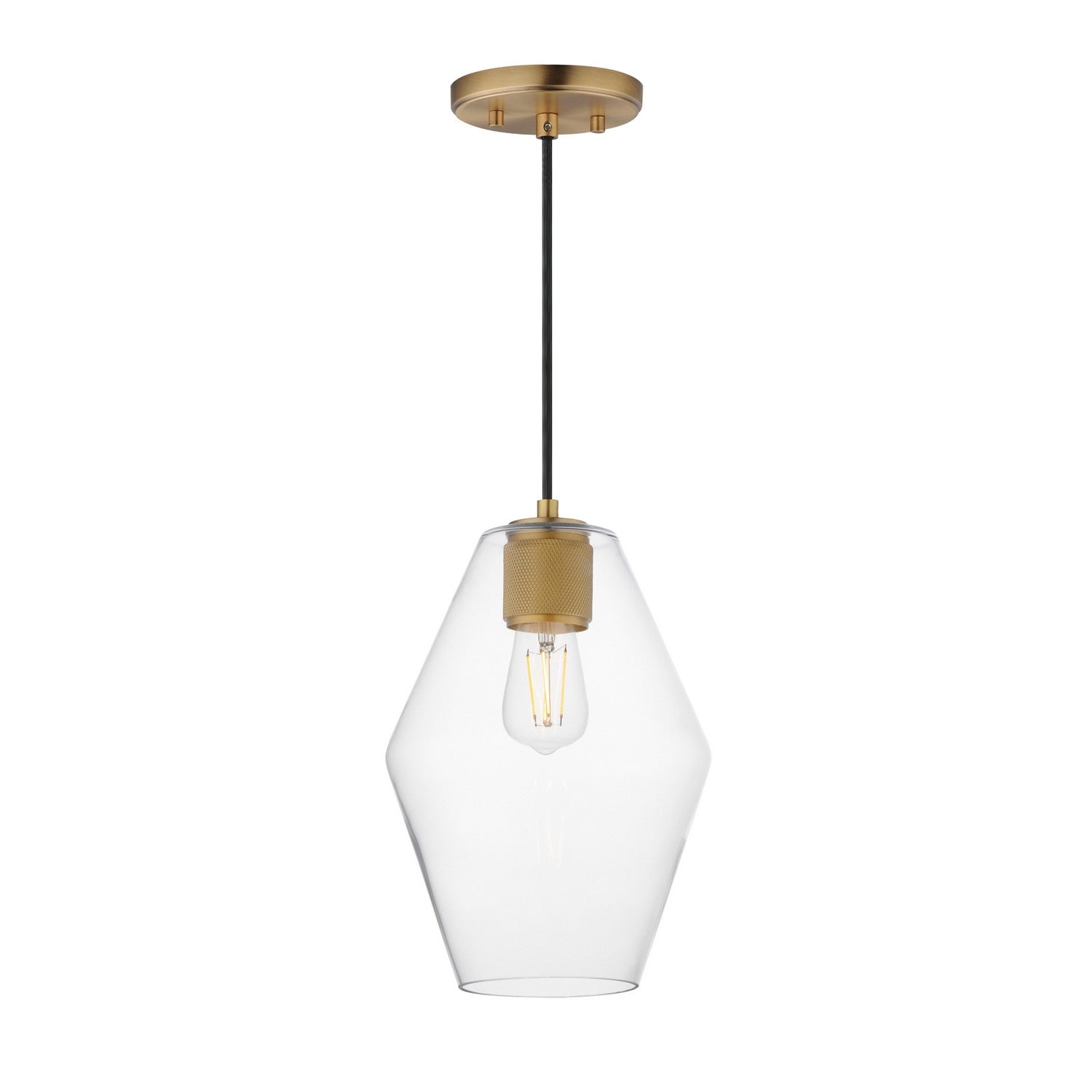 Maxim - 21335CLNAB - One Light Mini Pendant - Geode - Natural Aged Brass