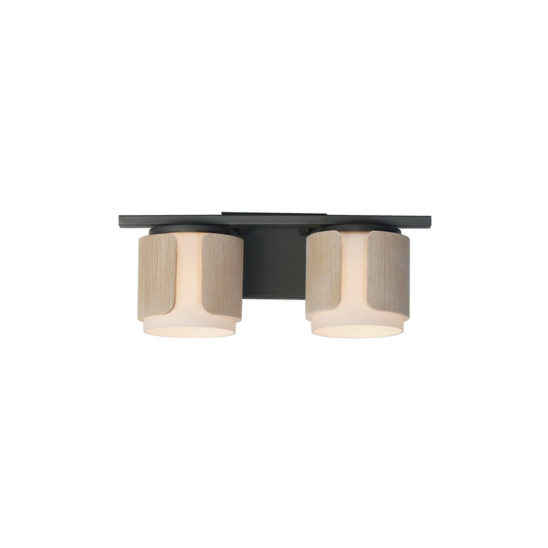 Maxim - 21712SWNWDCHL - Two Light Bath Vanity - Draughtsman - Natural Wood/Charcoal