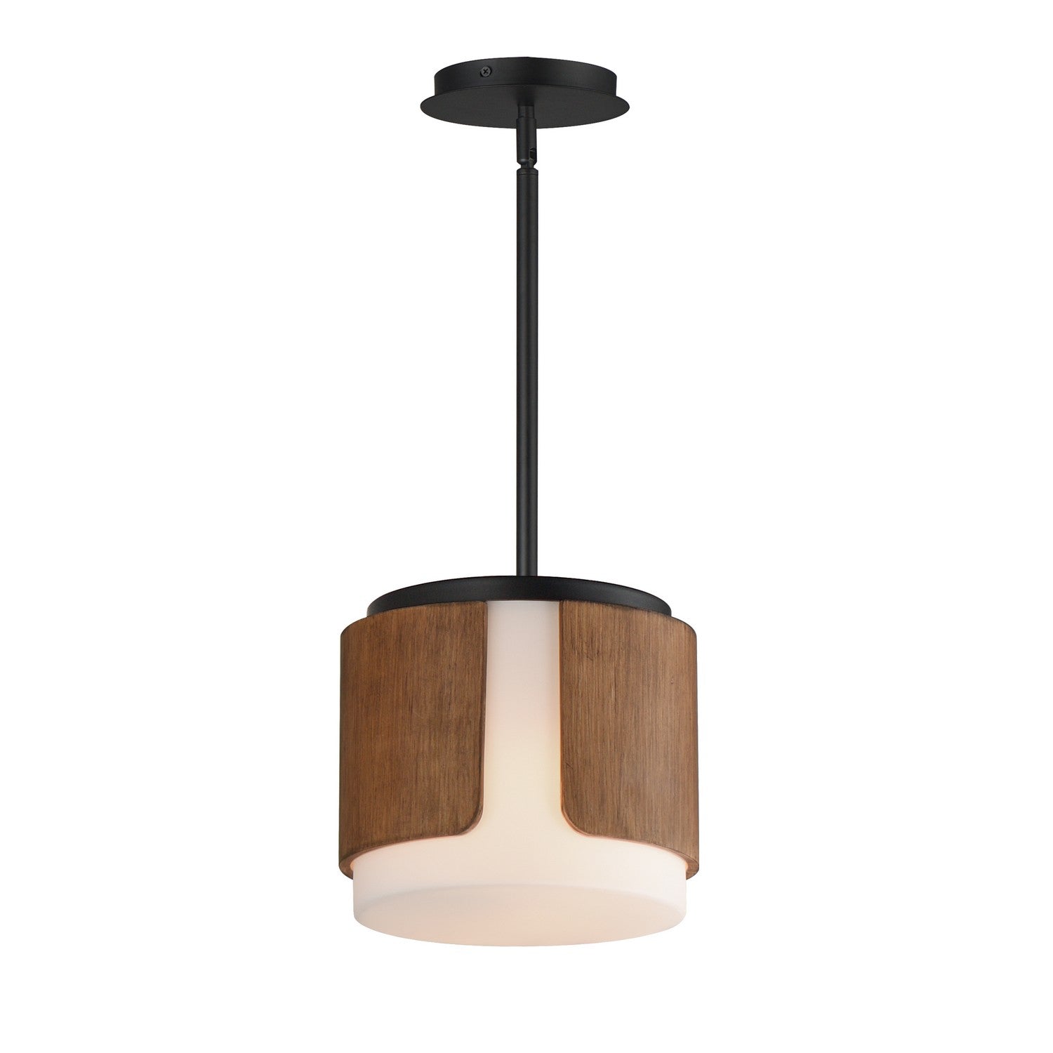Maxim - 21714SWWNBK - Two Light Semi Flush Mount - Pendant - Draughtsman - Walnut / Black