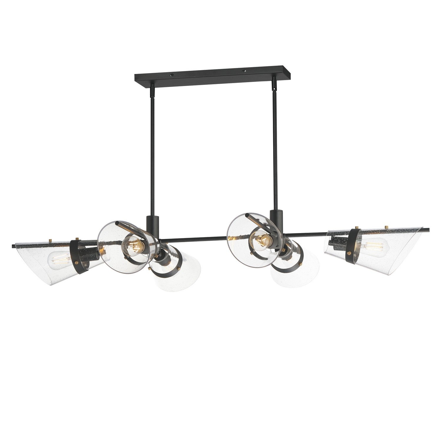 Maxim - 21726CDDBZAB - Six Light Linear Pendant - Finch - Dark Bronze/Antique Brass