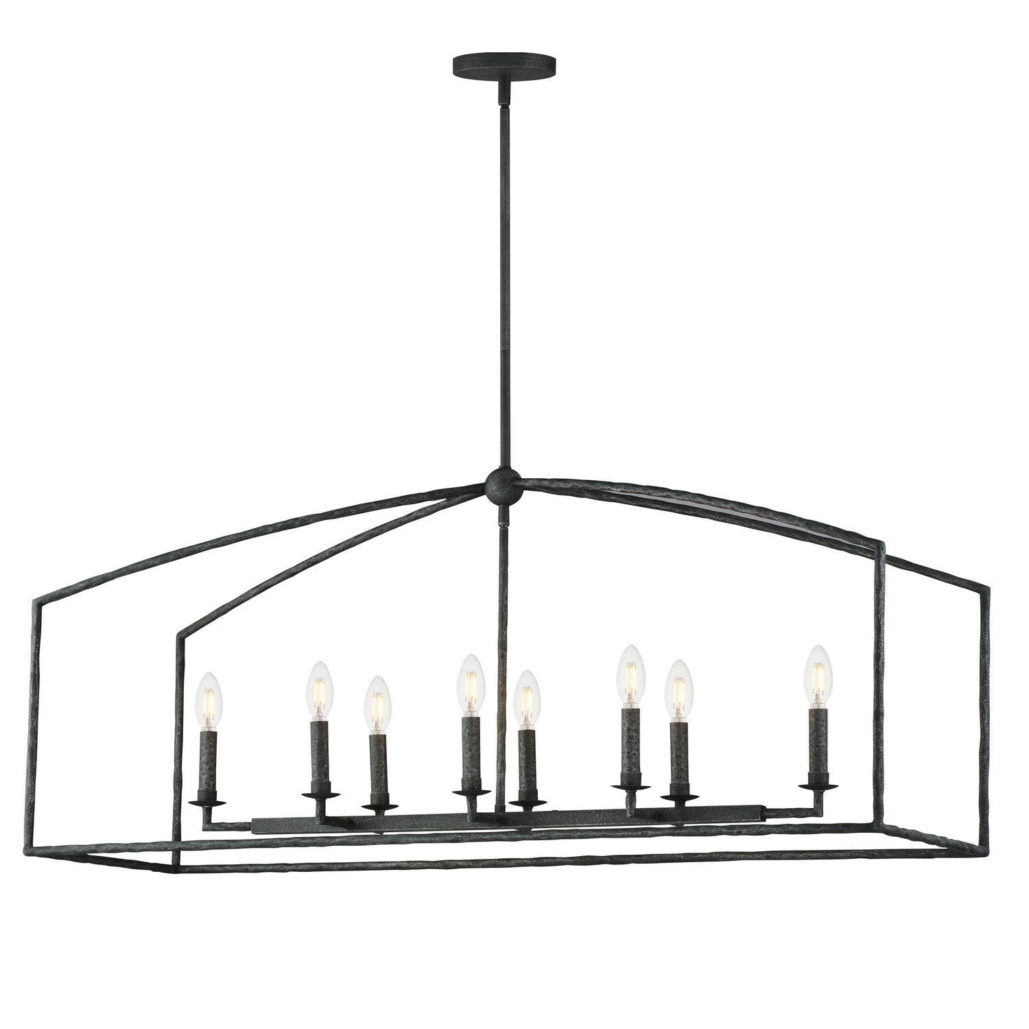 Maxim - 21848BS - Eight Light Linear Pendant - Martel - Blacksmith