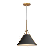 Maxim - 25229BKNAB - One Light Pendant - Lucas - Black / Natural Aged Brass