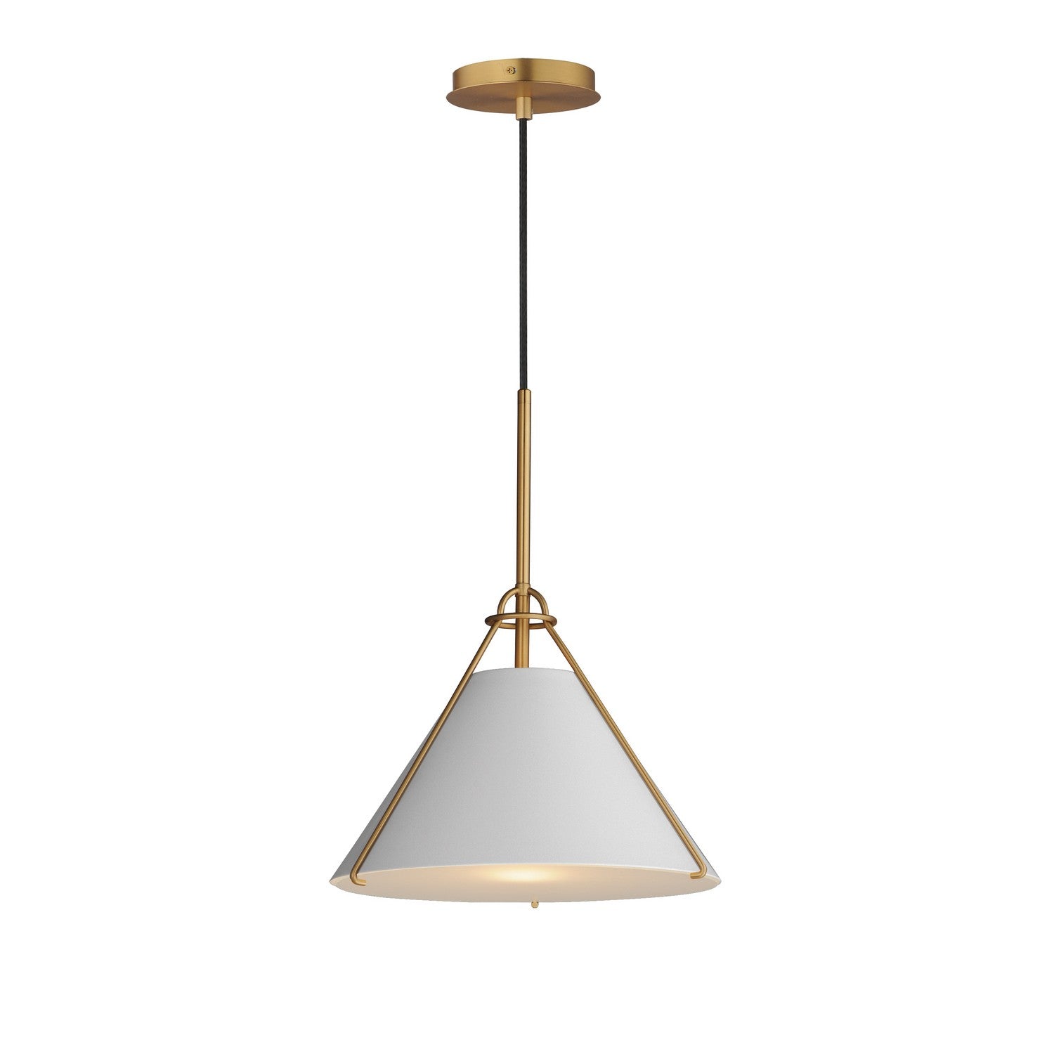 Maxim - 25229LFGNAB - One Light Pendant - Lucas - Light French Gray / Natural Aged Brass