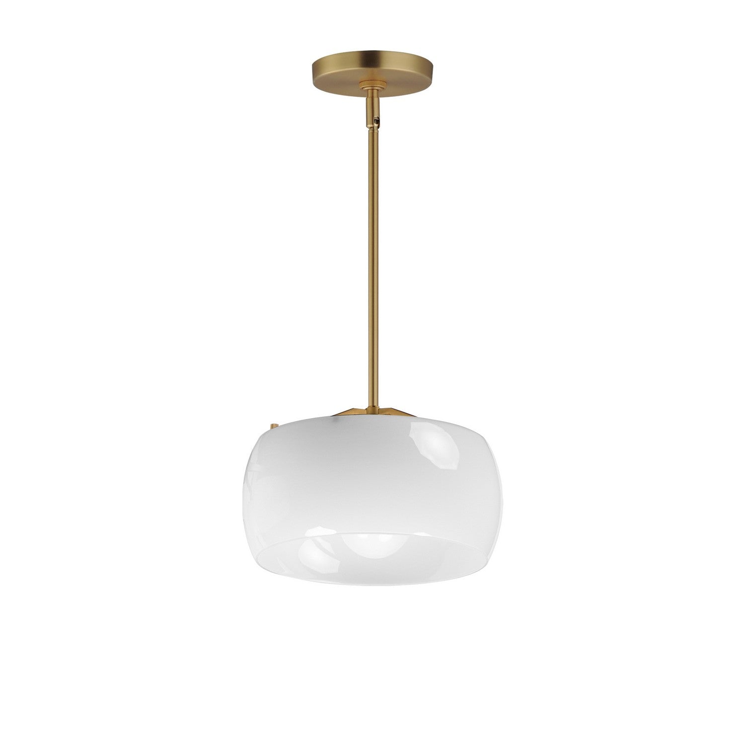 Maxim - 26141WTNAB - One Light Pendant - Glazed - White/Natural Aged Brass