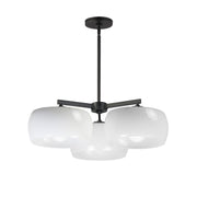 Maxim - 26143WTBK - Three Light Chandelier - Glazed - White / Black