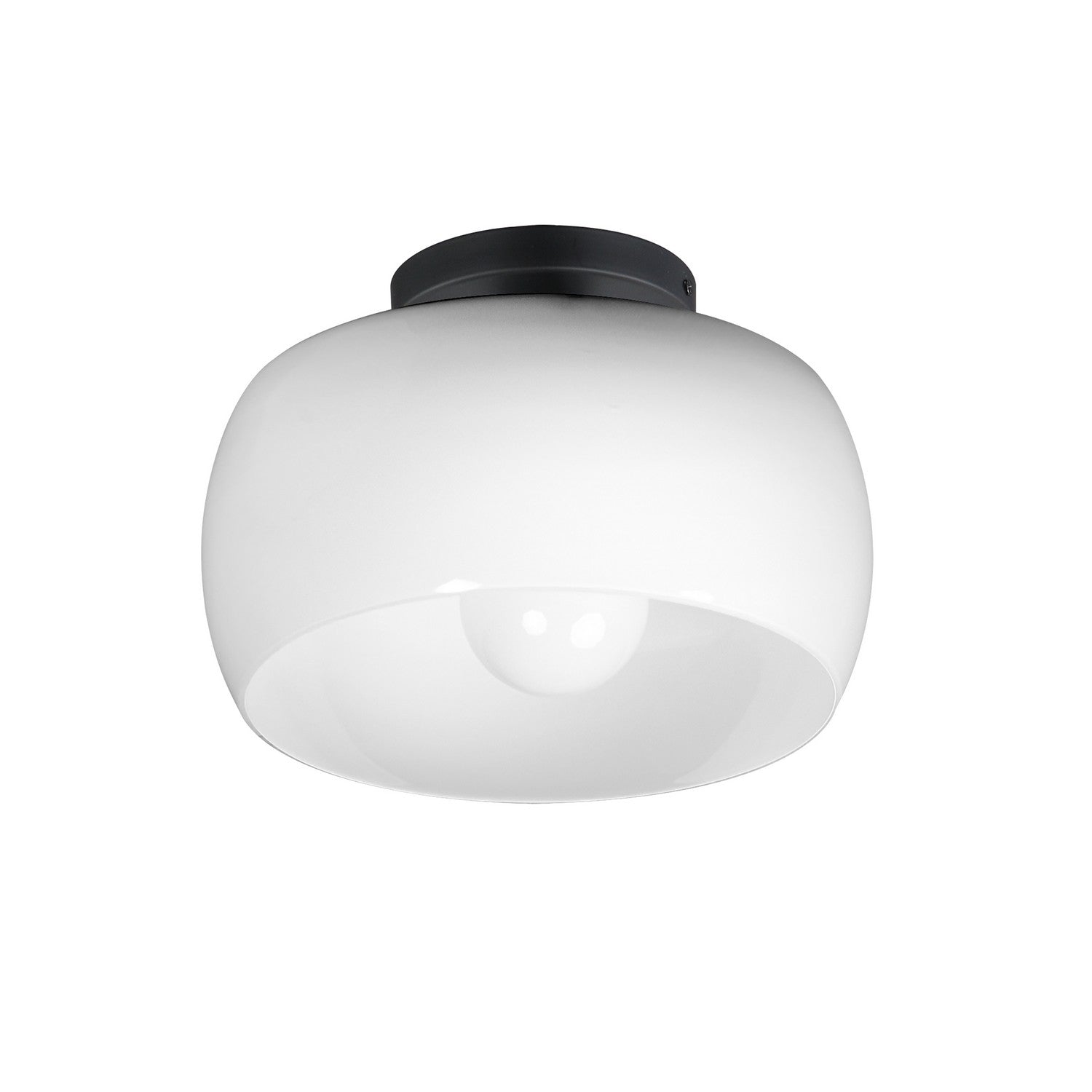 Maxim - 26149WTBK - One Light Flush Mount - Glazed - White / Black
