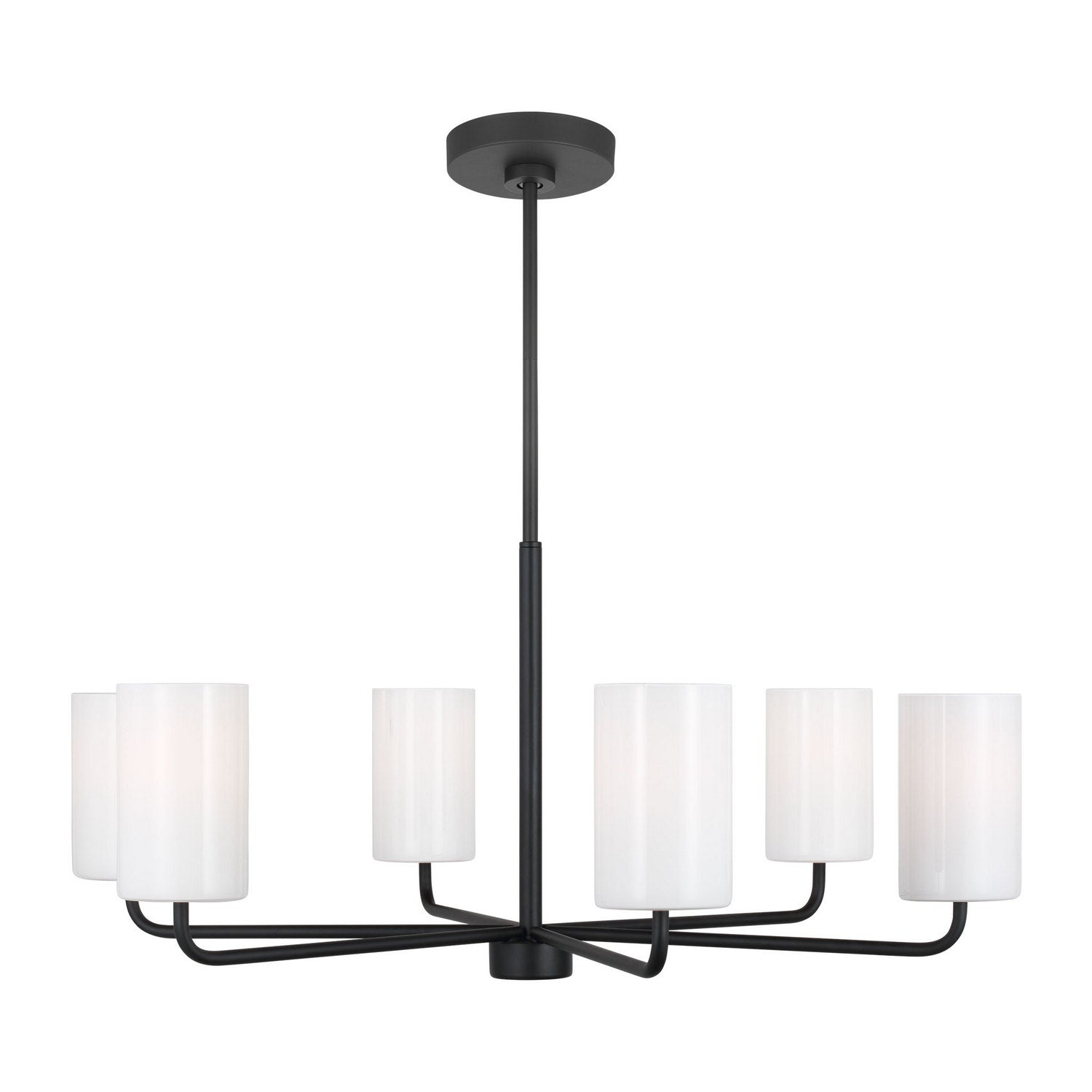 Generation Lighting - GLC1026EN3/MBK - Six Light Chandelier - Rhett - Midnight Black