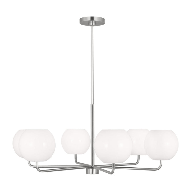 Generation Lighting - GLC1066EN3/BS - Six Light Chandelier - Rory - Brushed Steel