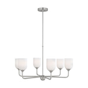 Generation Lighting - GLC1096EN3/BS - Six Light Chandelier - Emile - Brushed Steel