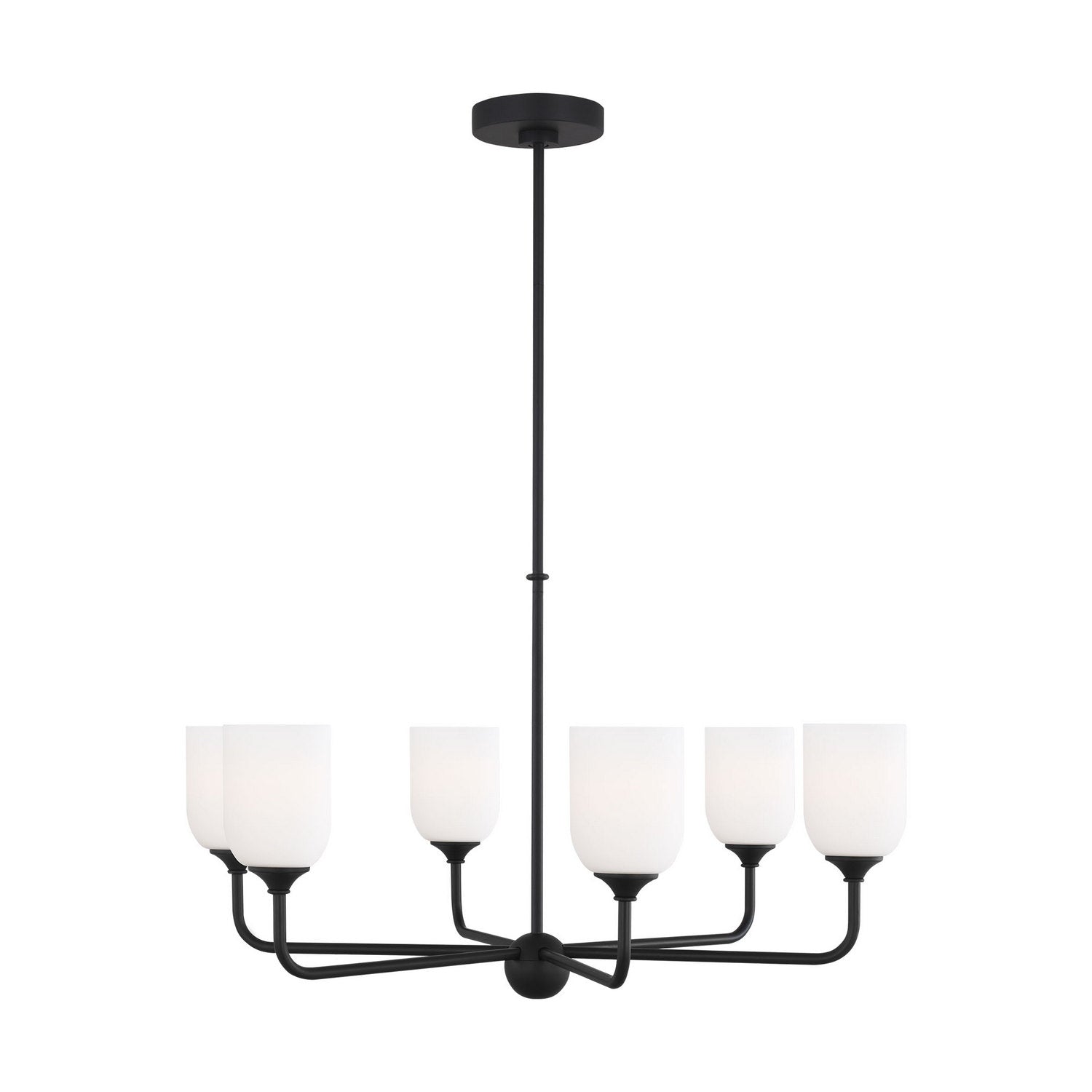 Generation Lighting - GLC1096EN3/MBK - Six Light Chandelier - Emile - Midnight Black