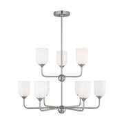 Generation Lighting - GLC1109EN3/BS - Nine Light Chandelier - Emile - Brushed Steel