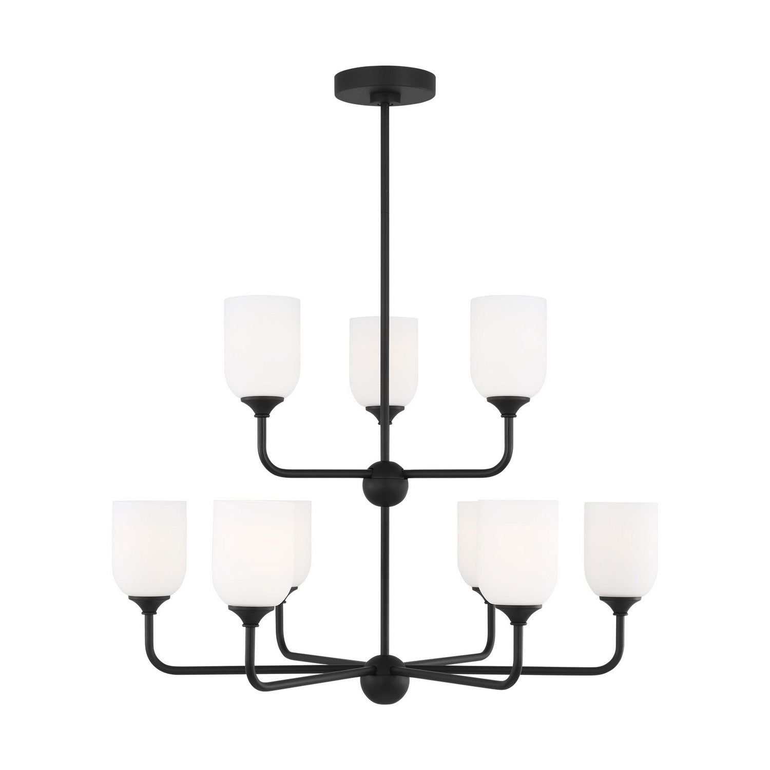 Generation Lighting - GLC1109EN3/MBK - Nine Light Chandelier - Emile - Midnight Black