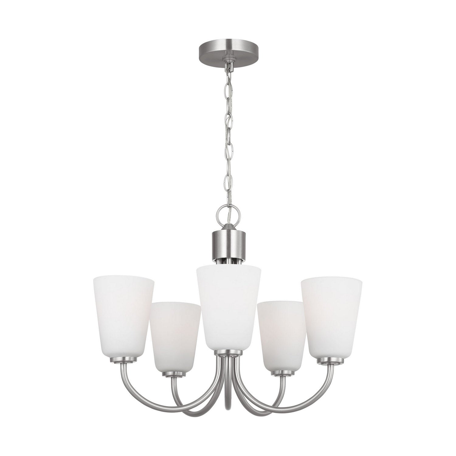 Generation Lighting - GLC1115BS - Five Light Chandelier - Miles - Brushed Nickel