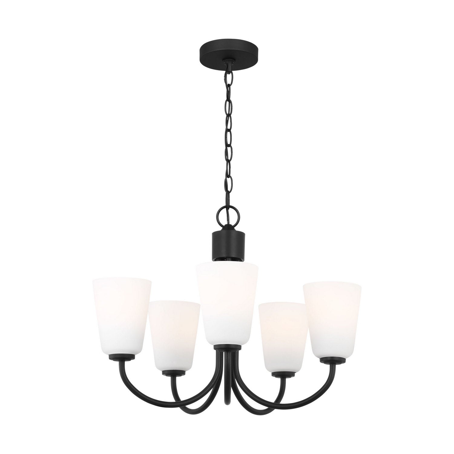 Generation Lighting - GLC1115MBK - Five Light Chandelier - Miles - Midnight Black