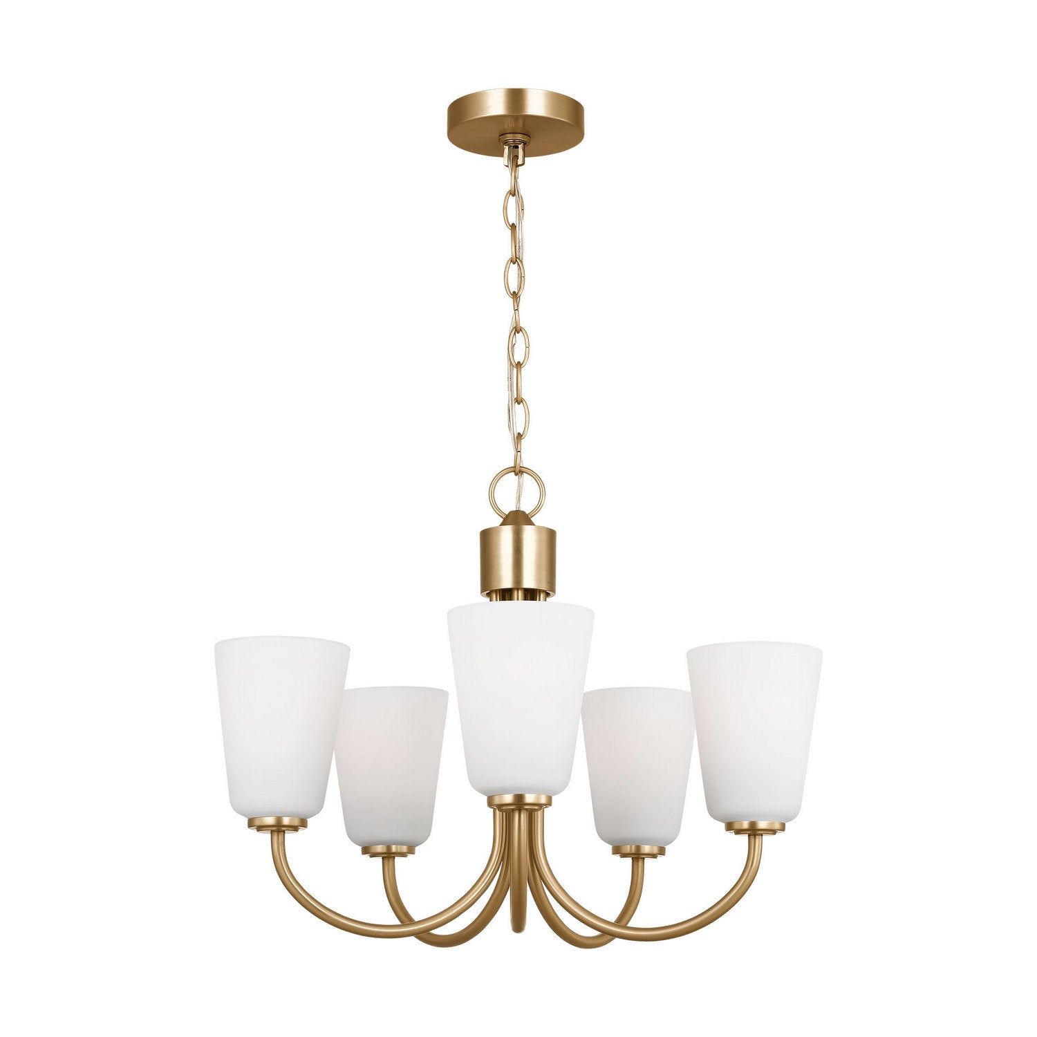 Generation Lighting - GLC1115SB - Five Light Chandelier - Miles - Satin Brass