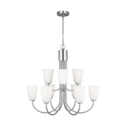 Generation Lighting - GLC1139BS - Nine Light Chandelier - Miles - Brushed Nickel