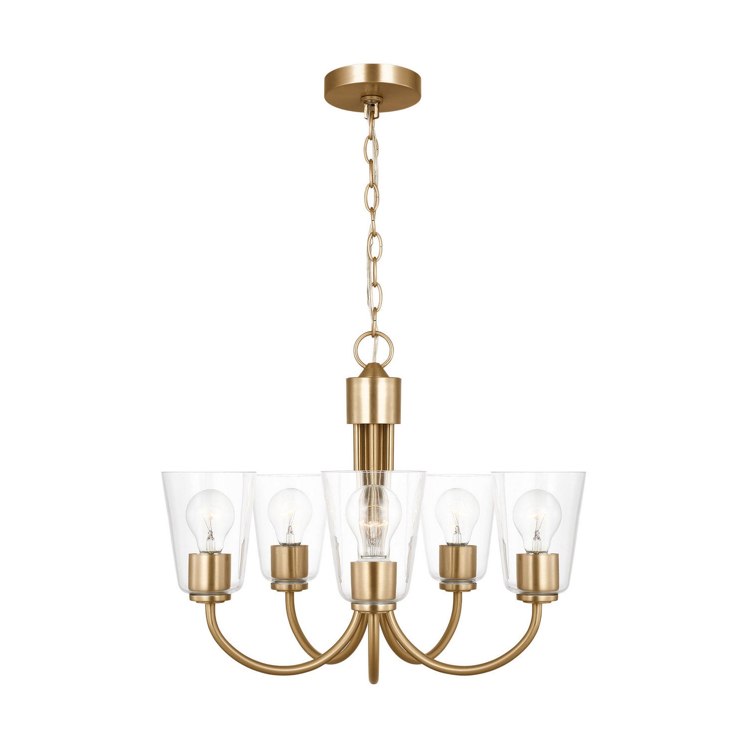 Generation Lighting - GLC1145SB - Five Light Chandelier - Miles - Satin Brass
