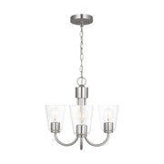 Generation Lighting - GLC1153BS - Three Light Chandelier - Miles - Brushed Nickel