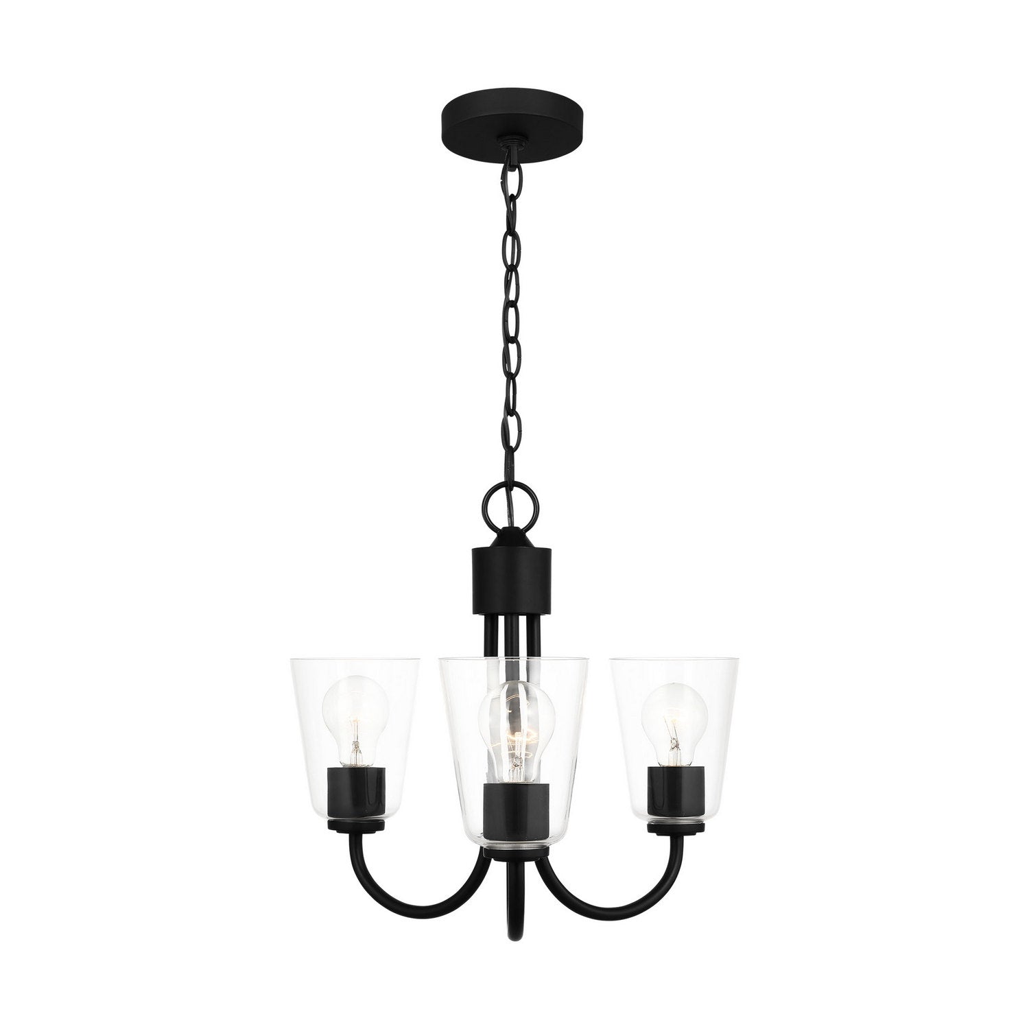Generation Lighting - GLC1153MBK - Three Light Chandelier - Miles - Midnight Black