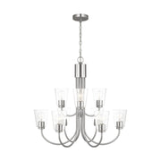 Generation Lighting - GLC1169BS - Nine Light Chandelier - Miles - Brushed Nickel