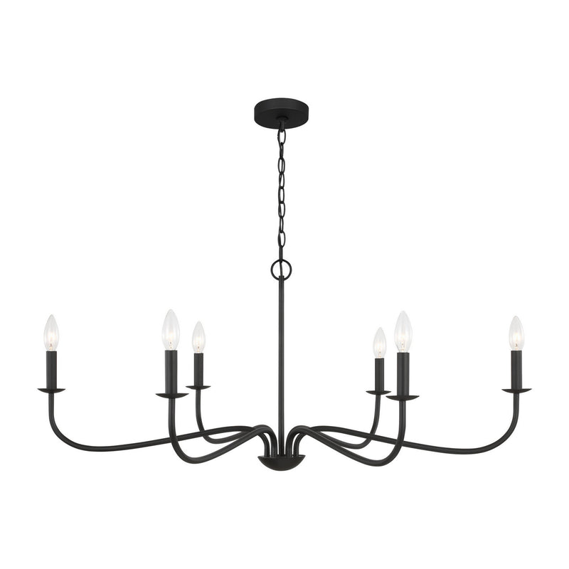 Generation Lighting - GLC1196MBK - Six Light Chandelier - Abells - Midnight Black