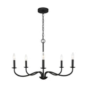 Generation Lighting - GLC1205MBK - Five Light Chandelier - Abells - Midnight Black