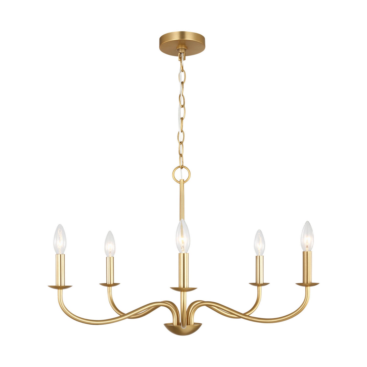 Generation Lighting - GLC1205SB - Five Light Chandelier - Abells - Satin Brass