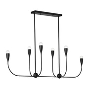 Generation Lighting - GLC1226MBK - Six Light Linear Chandelier - Maya - Midnight Black