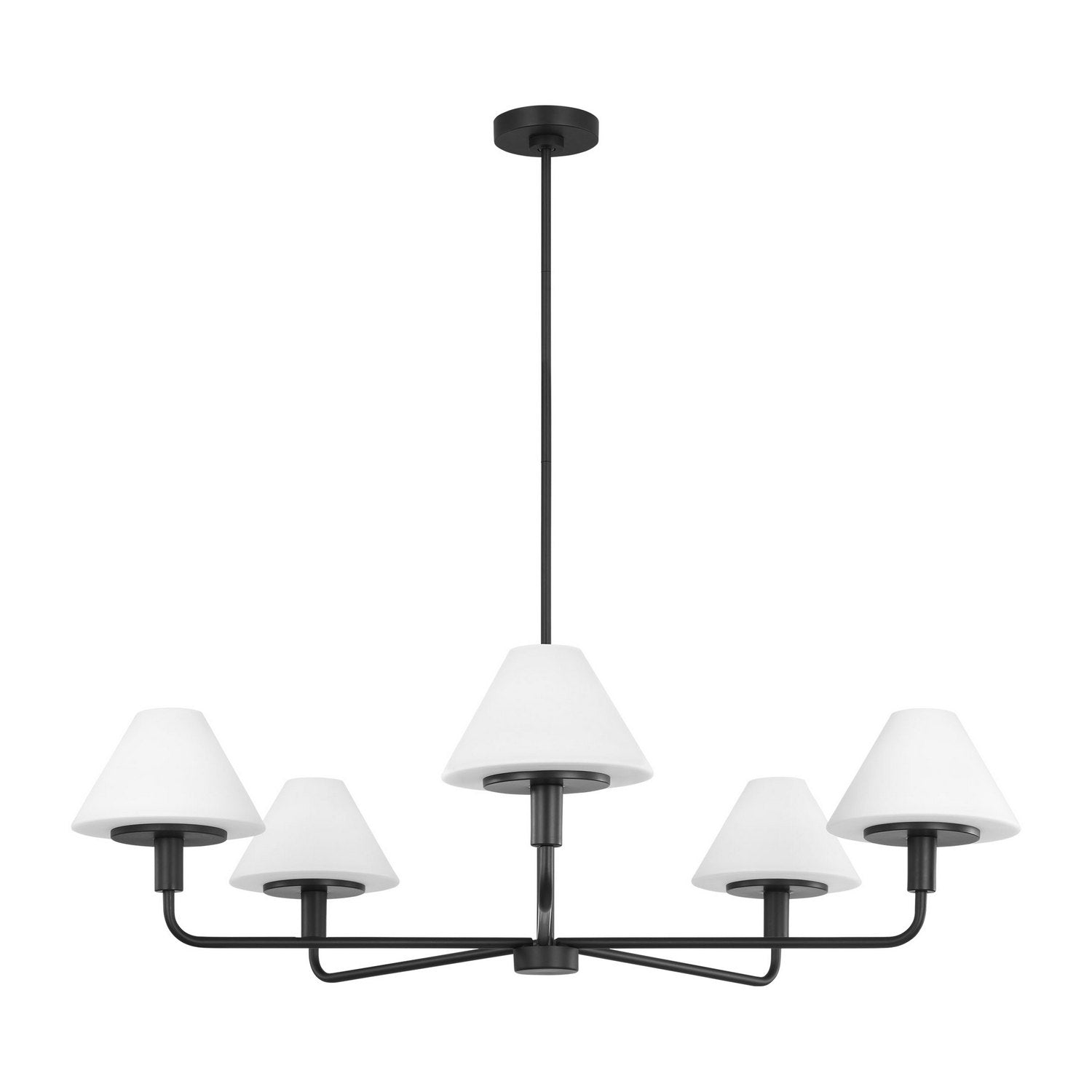 Generation Lighting - GLC1235MBK - Five Light Chandelier - Mendota - Midnight Black