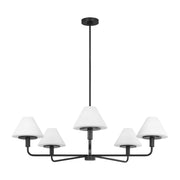 Generation Lighting - GLC1235MBK - Five Light Chandelier - Mendota - Midnight Black