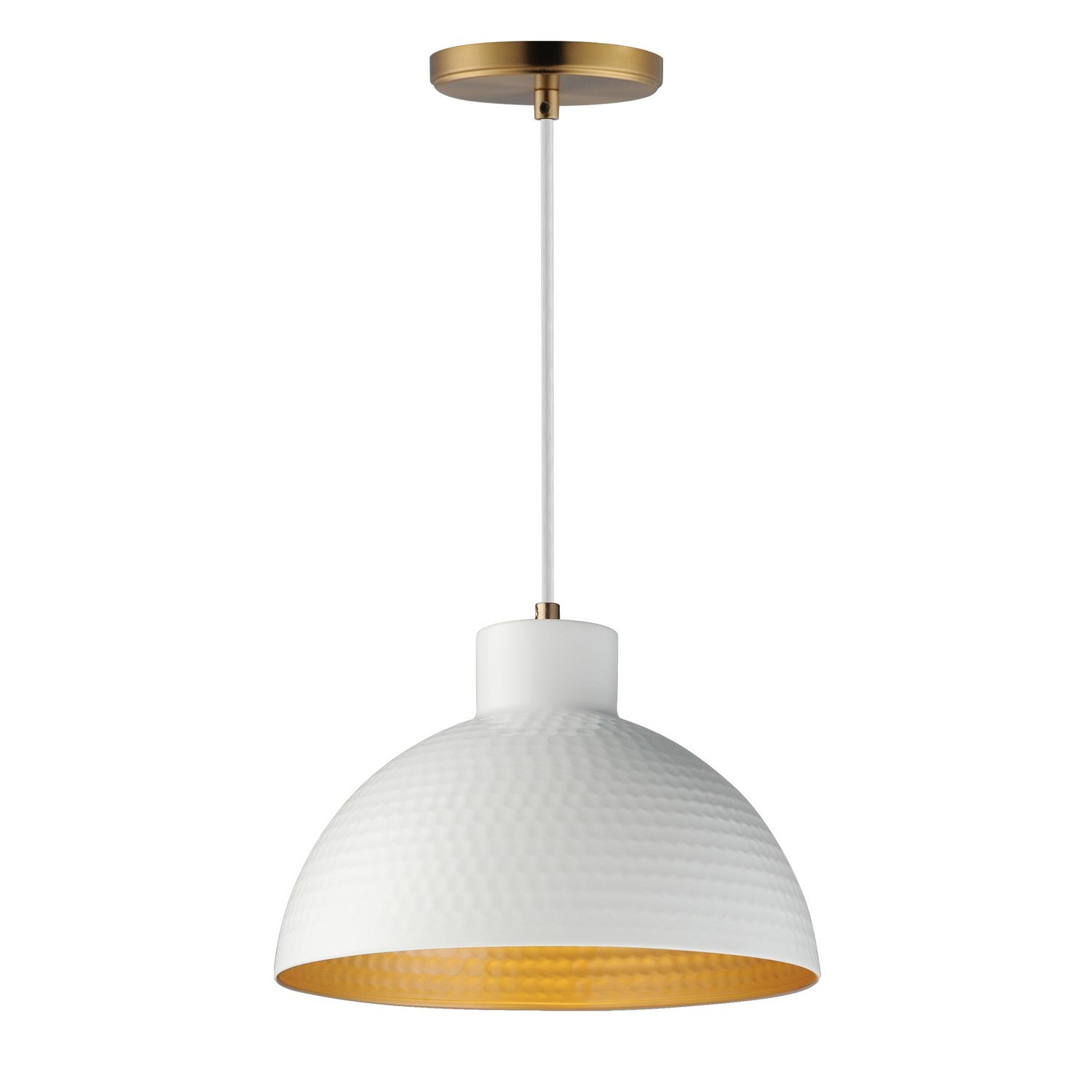 Maxim - 35144WTNAB - One Light Pendant - Rockport - White/Natural Aged Brass