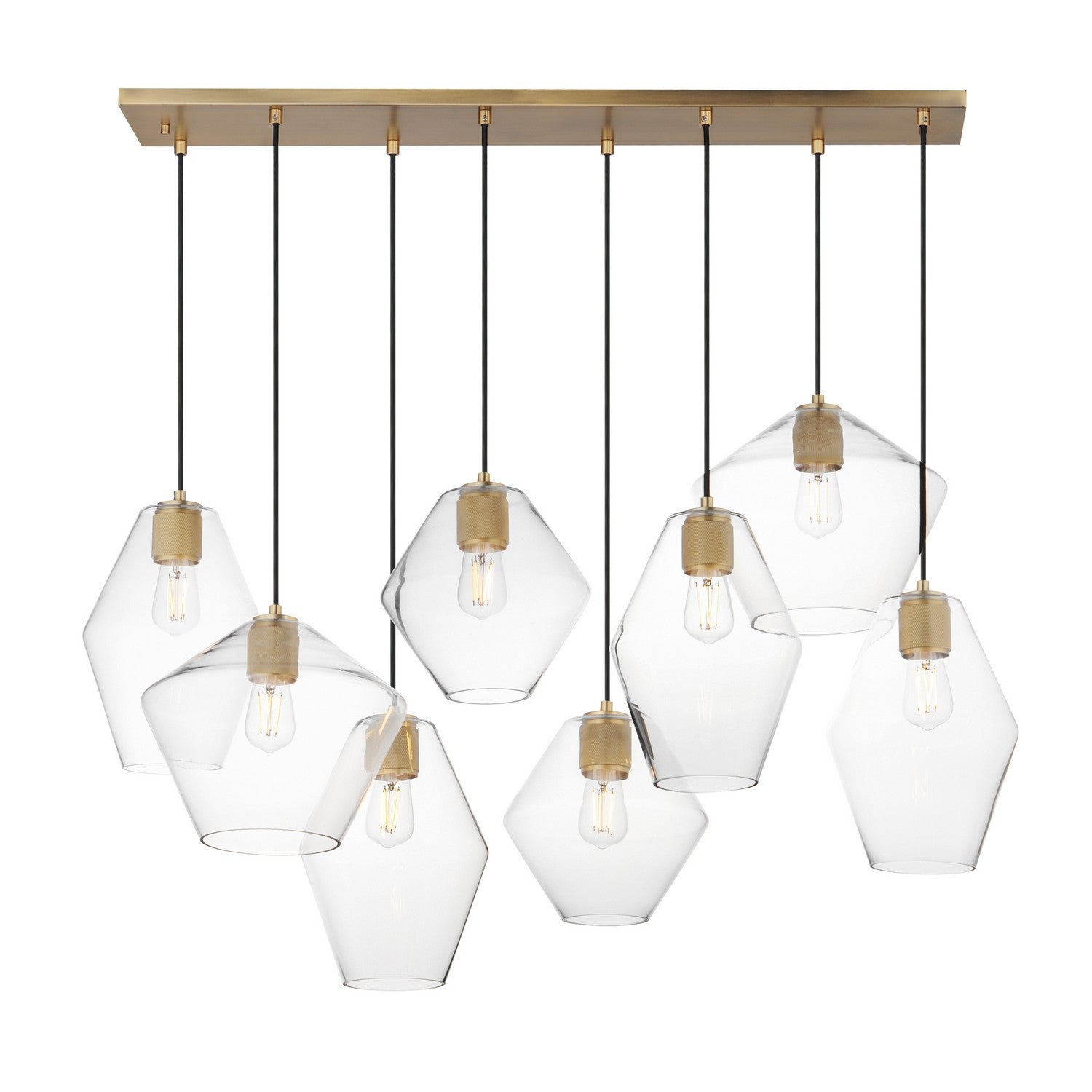 Maxim - 21339CLNAB - Eight Light Pendant - Geode - Natural Aged Brass