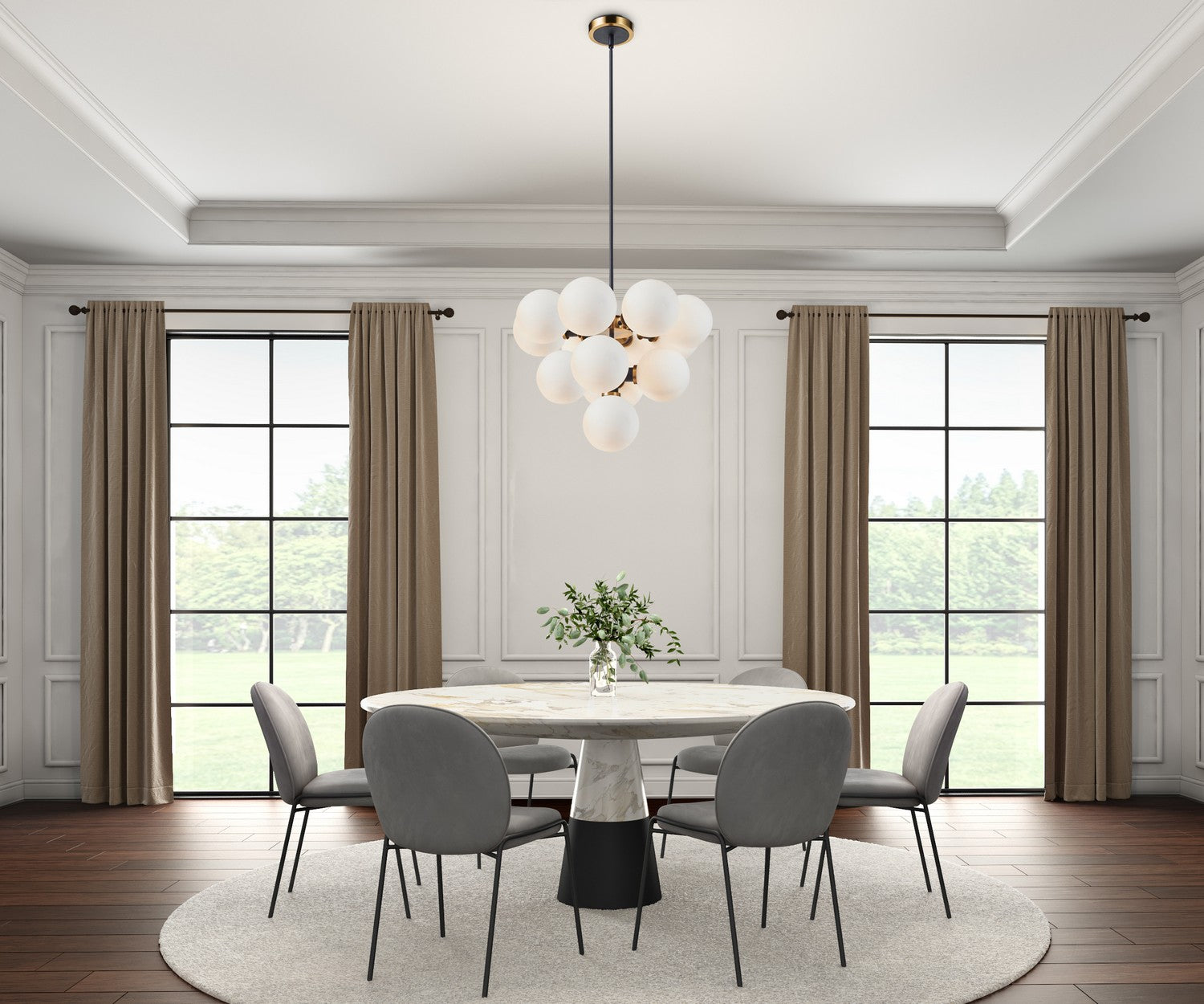 Artcraft - AC11872WH - 13 Light Chandelier - Gem - Black and Brushed Brass