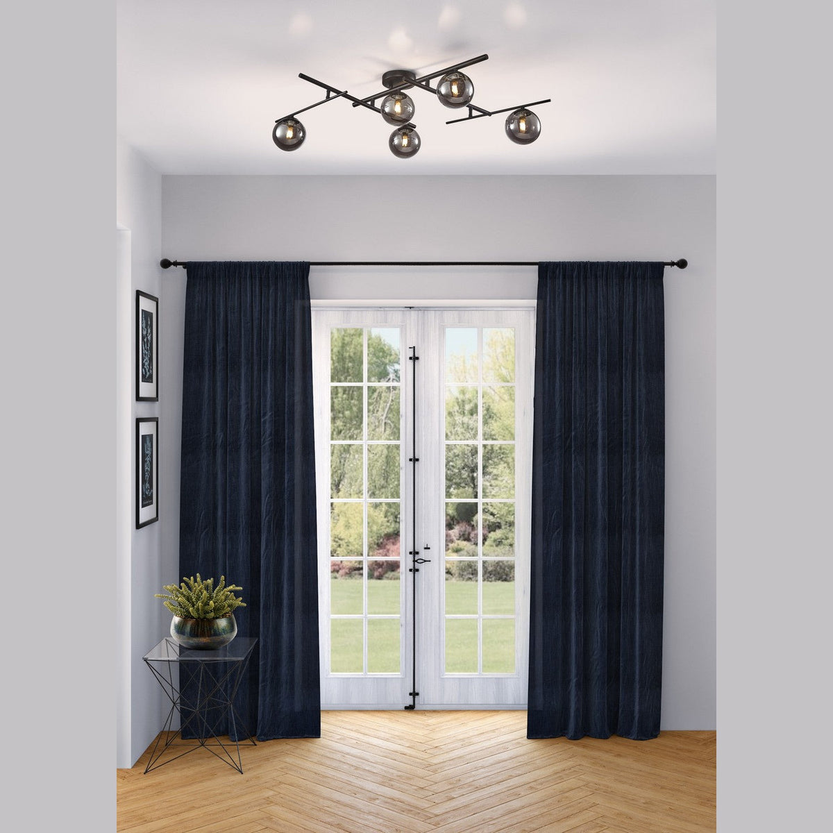 Artcraft - AC11975SM - Five Light Semi-Flush Mount - Modena - Black