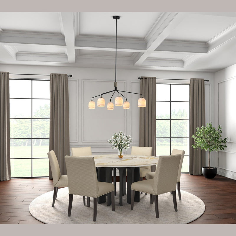 Artcraft - SC13376BB - Six Light Chandelier - Crema - Black, Brushed Brass