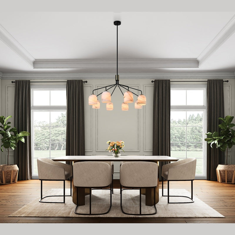 Artcraft - SC13378BB - Eight Light Chandelier - Crema - Black, Brushed Brass