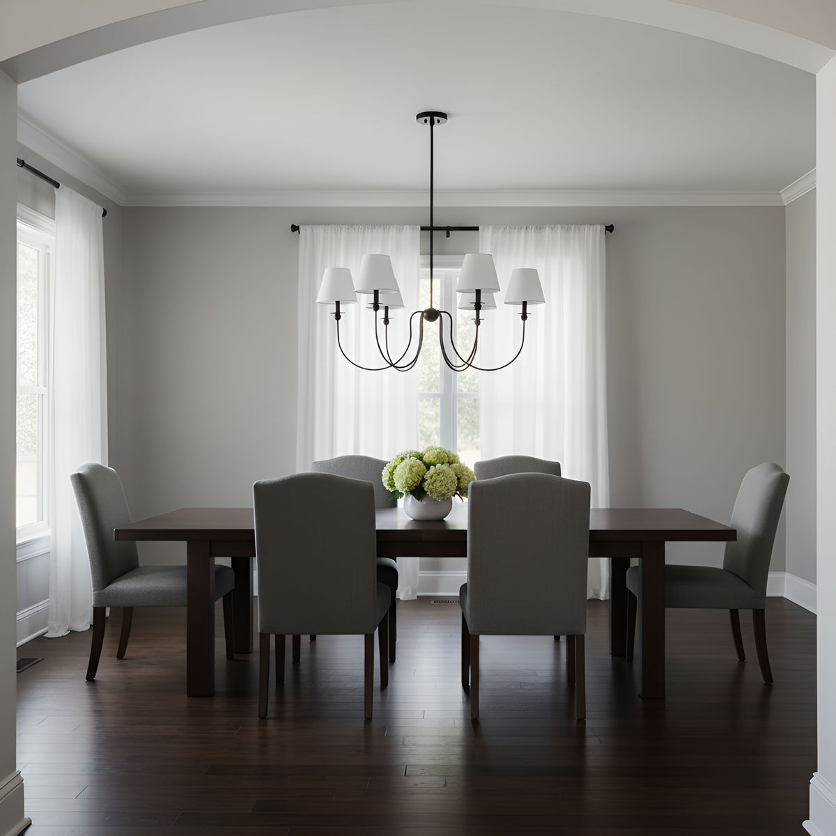 Visual Comfort Studio - DJC1246MBK - Six Light Chandelier - Elsay - Midnight Black