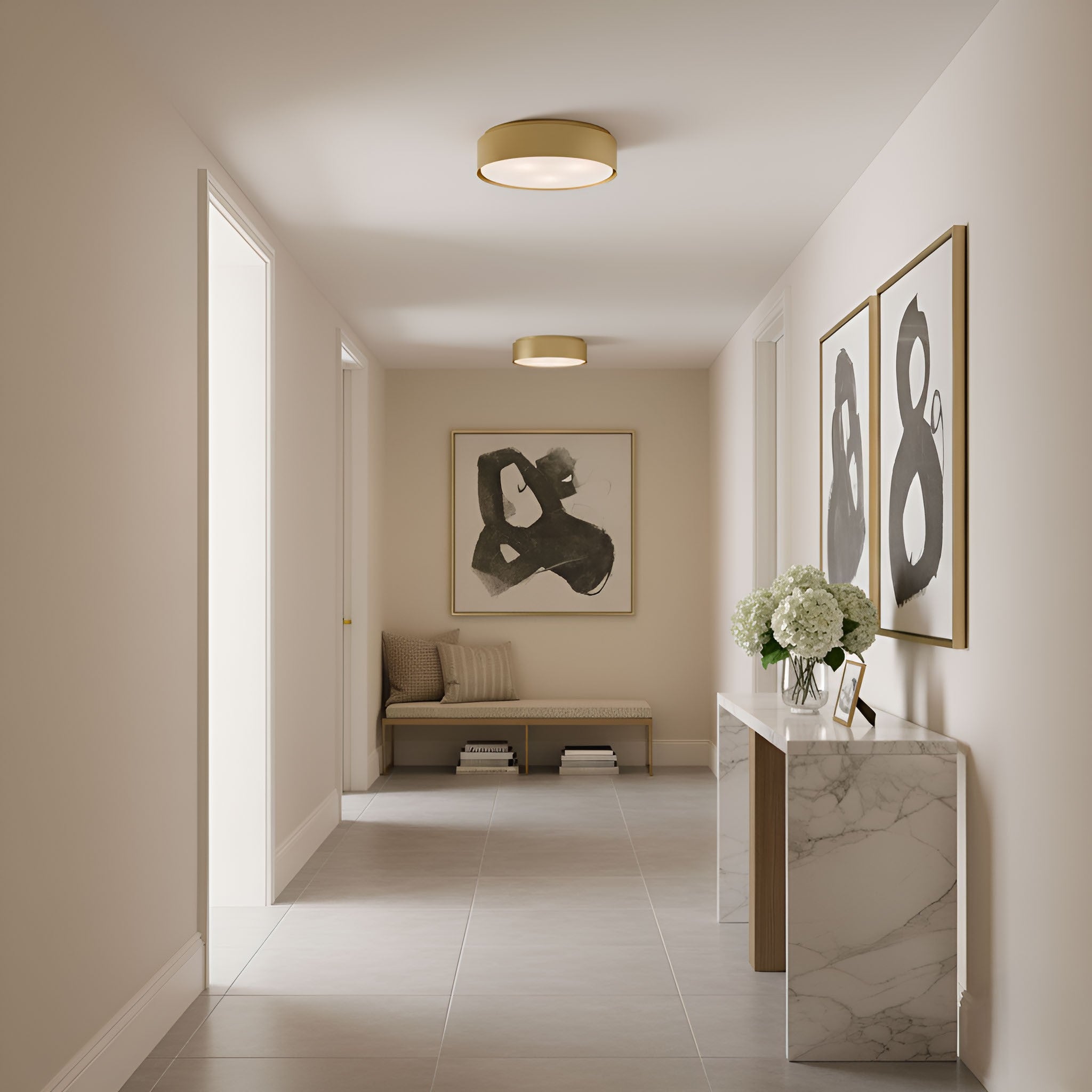 Visual Comfort Studio - DJF1063SB - Three Light Flush Mount - Dartmore - Satin Brass