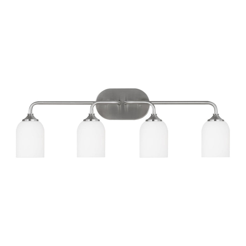 Generation Lighting - GLV1024EN3/BS - Four Light Vanity - Emile - Brushed Steel